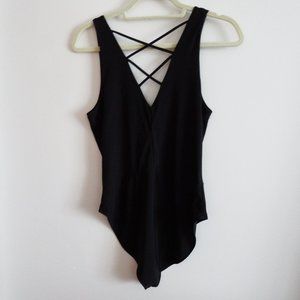 NWT Aqua Black Sleeveless Bodysuit M